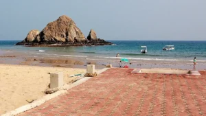 Al Aqah Beach Fujairah looking towards Snoopy Island