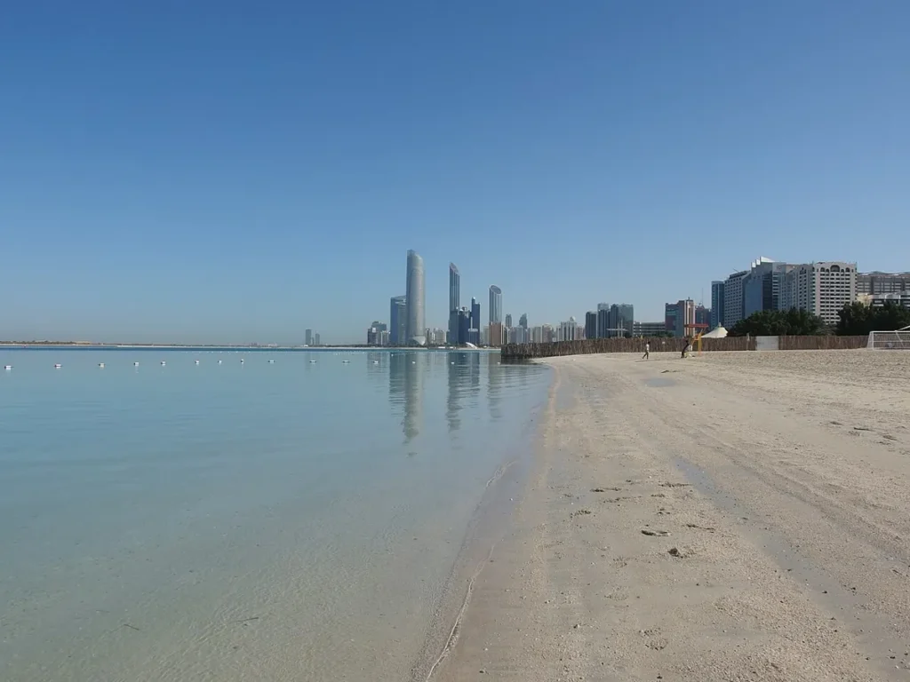 Corniche Beach Abu Dhabi — beach and skyline