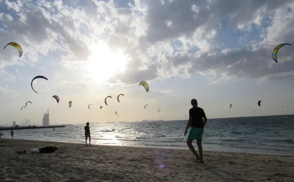 Kitesurfing at Kite Beach Dubai